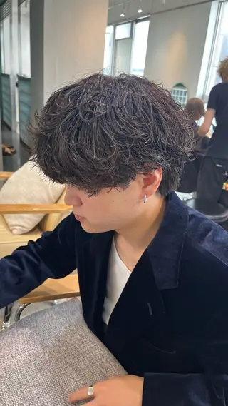 ショート パーマ メンズ センターパート職人 柏/メンズ/ ハルキのヘアスタイル