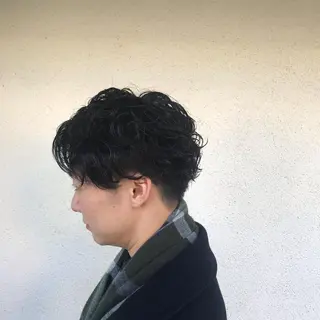 ショート カラー パーマ メンズ ニュアンスパーマ/ レイヤー/茶屋町のヘアスタイル