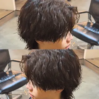 ミディアム パーマ センターパート職人 店長/TSUBASAのヘアスタイル