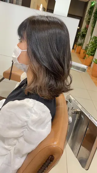 セミロング 明石遼/ベージュ / ピンクのヘアスタイル