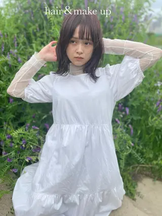 ミディアム 💛🤍U too e’s 鎌倉🧸のヘアスタイル