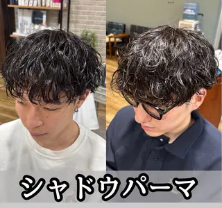 ミディアム パーマ 鶴田 将清のヘアスタイル