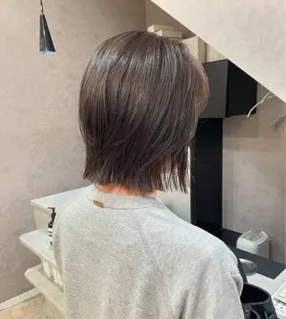 ショート カラー パーマ 縮毛矯正ボブ/ 髪質改善/カットのヘアスタイル