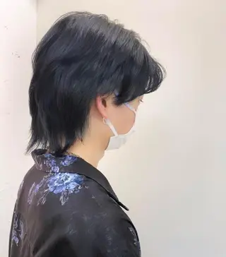 カラー メンズ サキ🤍ハイトーン 🩰くびれ巻きヘアのヘアスタイル