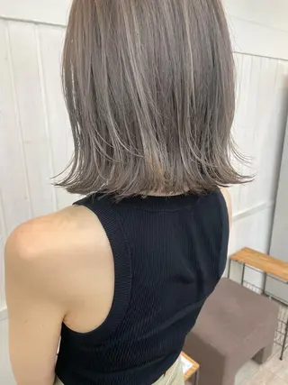 カラー ヘアアレンジ ミディアム パーマ newi 川崎店のヘアスタイル