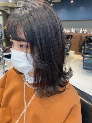 セミロング カラー ヘアアレンジ メンズ キッズ ネイル マツエク・マツパ 透明感カラー🤎 ゆりのヘアスタイル
