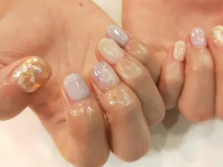 ネイル はばすみれ🎀ﾈｲﾙ 光ﾌｪｲｼｬﾙ ﾍｱのネイルデザイン