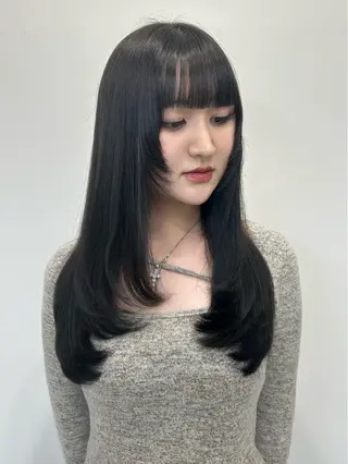 ロング 心斎橋l大人韓国ヘア レイヤー×艶カラーのヘアスタイル