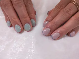 ネイル はばすみれ🎀ﾈｲﾙ 光ﾌｪｲｼｬﾙ ﾍｱのネイルデザイン