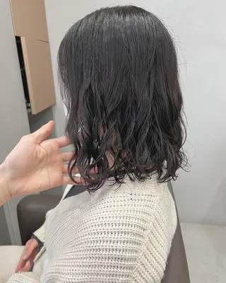 ミディアム パーマ ボブパーマコテ巻き風 パーマNo1深江秀平のヘアスタイル