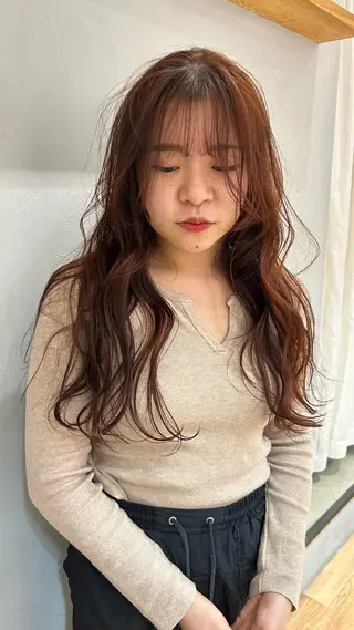 ロング カラー じゅわっと暖色カラー 🍊Moemiのヘアスタイル