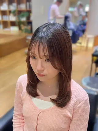 ミディアム パーマ 縮毛矯正/レイヤー 🌙児玉光瑠のヘアスタイル