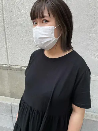 ミディアム さの あやねのヘアスタイル