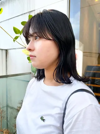 ミディアム カラー パーマ ヘアアレンジ 押切 響　のヘアスタイル