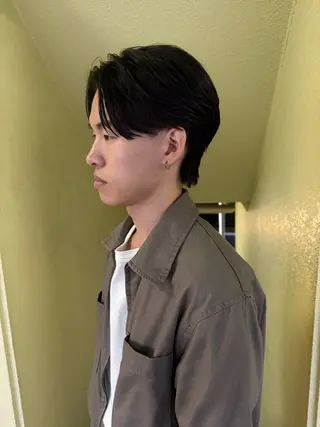 ミディアム パーマ メンズ シャドウパーマ 田形清流のヘアスタイル