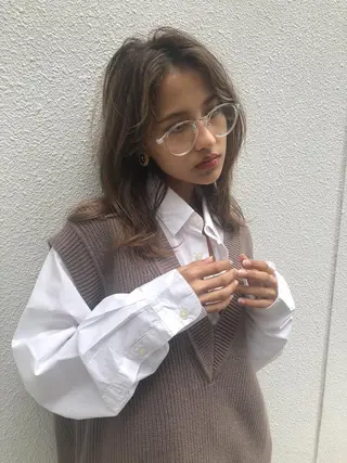 ミディアム カラー 韓国ヘア 店長NEGIのヘアスタイル