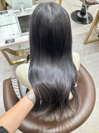 セミロング カラー ヘアアレンジ 天神/ブリーチ/ ブリーチなしカラーのヘアスタイル