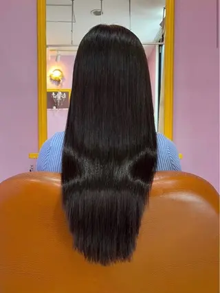 ロング シール＋ちび編み込み エクステ梅田🐨のヘアスタイル