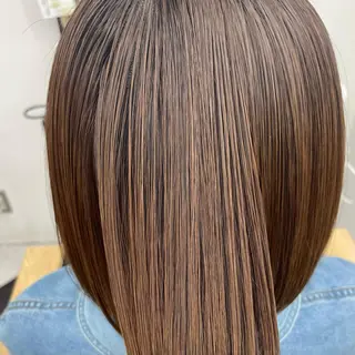 ミディアム カラー パーマ ヘアアレンジ メンズ キッズ ネイル マツエク・マツパ アイブロウ mona/ ストレートスタイル✨のヘアスタイル