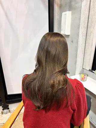 ロング ヒナ/レイヤーカット 艶感ワンカラーのヘアスタイル