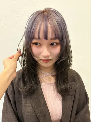 ミディアム カラー ひなた ブリーチ/渋谷のヘアスタイル