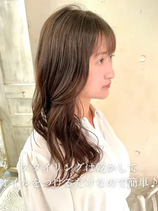 セミロング カラー パーマ 銀座No.1髪質改善 縮毛矯正/本木のヘアスタイル