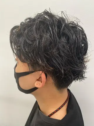 セミロング カラー パーマ ヘアアレンジ メンズ メンズ特化 水口湧太のヘアスタイル