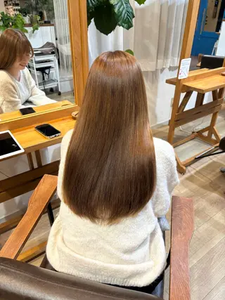 ロング カラー RINNO🌷透明感 カラー/縮毛矯正のヘアスタイル