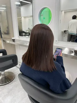 セミロング カラー 中韓レイヤー/ ブラウン🤎はやとのヘアスタイル