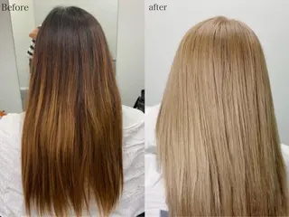 セミロング カラー ヘアアレンジ メンズ 🧡可愛い色落ち🧡 ハイトーン特化🧡のヘアスタイル