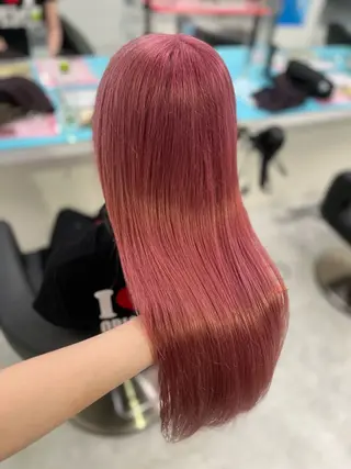 ロング カラー ガーリー♡女の子っぽ ヘア♡ピンクカラー♡のヘアスタイル