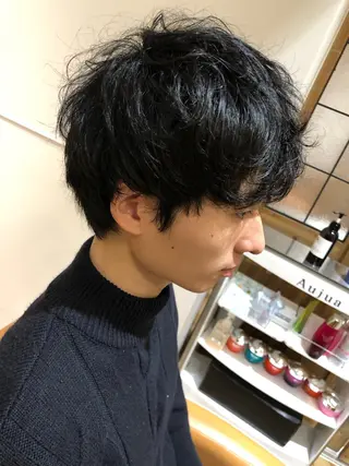 ショート メンズ 【大人髪】men's パーマ/潤艶髪のヘアスタイル