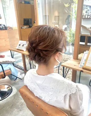 ヘアアレンジ 酸性ストレート/ブリ ーチなしWカラー河本のヘアスタイル