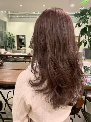 セミロング カラー 【完全個室】髪質改善 暖色カラー/山崎唯奈のヘアスタイル