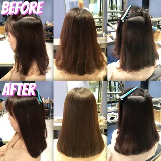 セミロング パーマ ブリーチ縮毛矯正/ デサキ ショウヘイのヘアスタイル