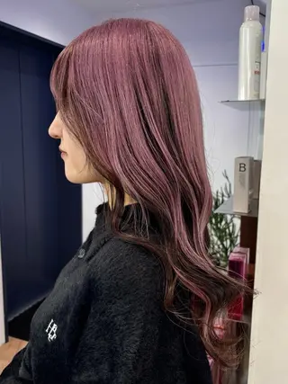 セミロング ブリーチ透明感カラー 🍀mizuki🍀のヘアスタイル