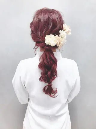 セミロング カラー パーマ ヘアアレンジ EIGHTSOL博多 筑紫口店 溝口里穂のヘアスタイル