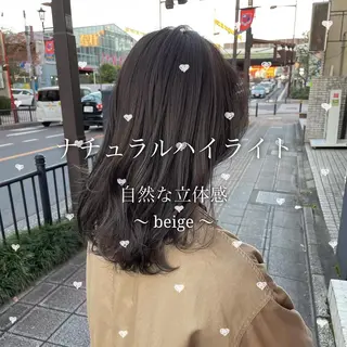 セミロング カラー 【完全個室】髪質改善 暖色カラー/山崎唯奈のヘアスタイル