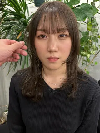 ミディアム カラー 似合わせカット レイヤー/ボブのヘアスタイル