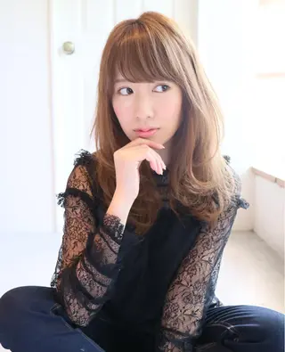 ロング カラー パーマ ヘアアレンジ 似合わせhair🔸 アサダ　タカコ🔸のヘアスタイル