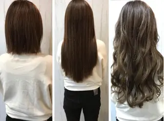 ロング カラー パーマ ヘアアレンジ チビ編み込みエクステ シールEXどぅ〜すのヘアスタイル