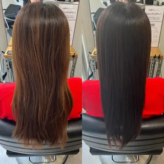 セミロング カラー OFF YUYAのヘアスタイル