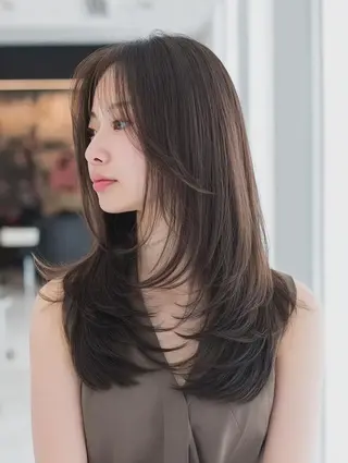セミロング 絶対可愛い暖色カラー 🌷うる艶🌷結奈✨のヘアスタイル