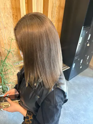 カラー まろみ暖色×ボブ ×chia🕯のヘアスタイル
