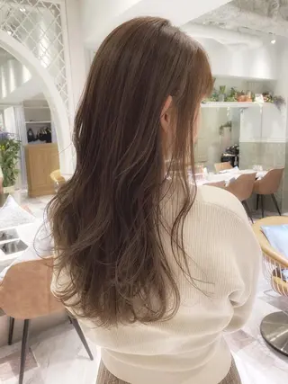 ロング ブリーチなしダブル カラー縮毛矯正 下野のヘアスタイル