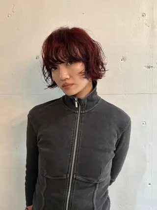 ショート カラー パーマ 川合 慶輔のヘアスタイル