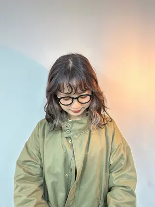 ミディアム カラー 透明感カラー/中崎町 fukaのヘアスタイル