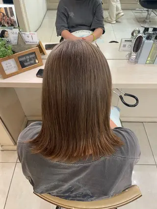 ミディアム カラー 横浜パーマ🌐ボブ✨ 暖色カラーもえかのヘアスタイル