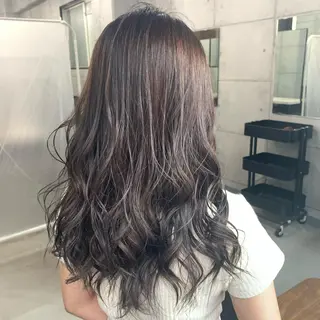 ミディアム カラー パーマ ヘアアレンジ メンズ キッズ ネイル マツエク・マツパ 切りっぱなしヘアボブ ミディアムヘアRYOのヘアスタイル