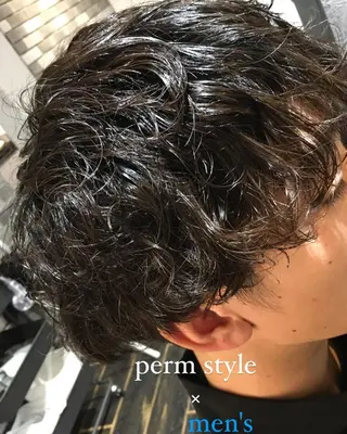 ミディアム カラー 【大人髪】men's パーマ/潤艶髪のヘアスタイル